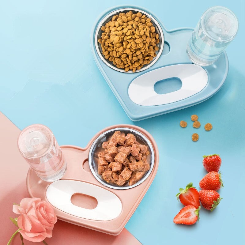 2 In 1 Automatic Feeder Water Dispenser and Food Container For Pets