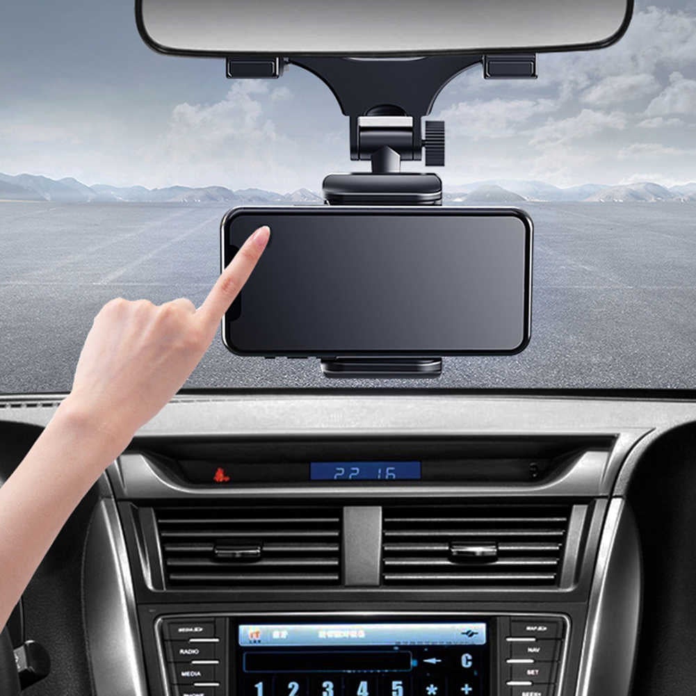 Phone Holder for Car Rearview Mirror 360 Degrees  Adjustable Arm Clamp